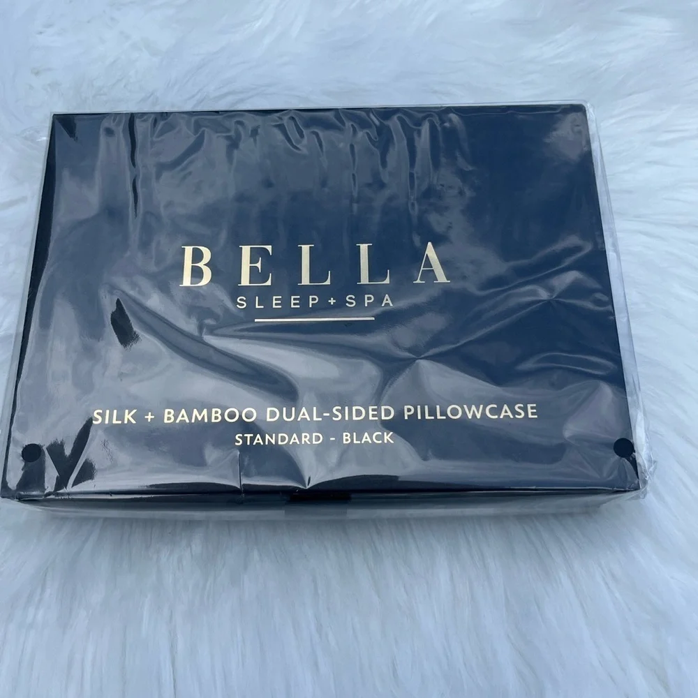 🆕 Bella Sleep + Spa Silk + Bamboo Dual-Sided Pillowcase Standard-Black